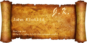 Jahn Klotild névjegykártya
